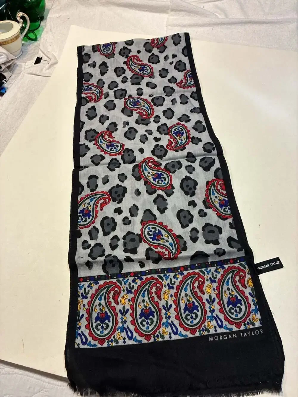 Morgan Taylor Paisley and Animal Print Long Scarf